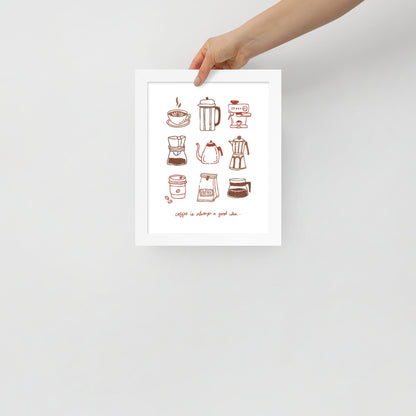 "Coffee Is Always a Good Idea…” Framed Poster