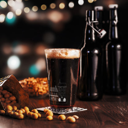 Cozy Winter Town Pint Glass